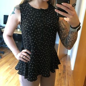 Paw Print Polka Dog Peplum Top